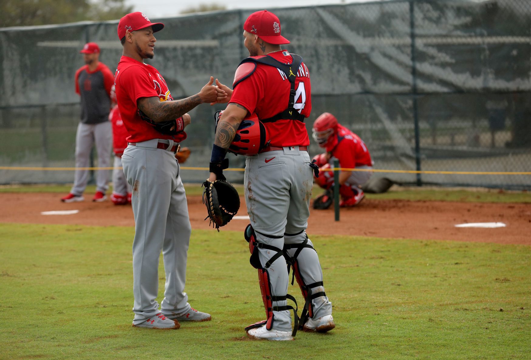 Rain shows during Saturday workout at Spring Training